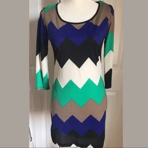 Jella Couture Women’s 3/4 Sleeve Shift Dress Tunic